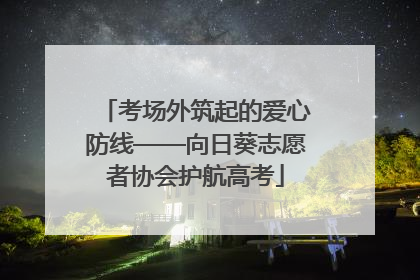 考场外筑起的爱心防线——向日葵志愿者协会护航高考