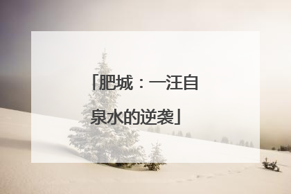 肥城：一汪自泉水的逆袭