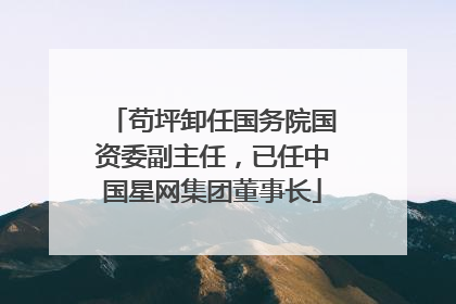 苟坪卸任国务院国资委副主任，已任中国星网集团董事长