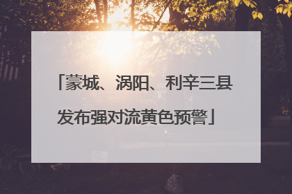 蒙城、涡阳、利辛三县发布强对流黄色预警