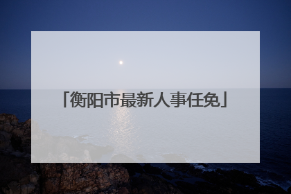 衡阳市最新人事任免