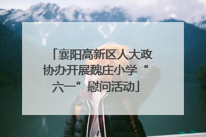 襄阳高新区人大政协办开展魏庄小学“六一”慰问活动