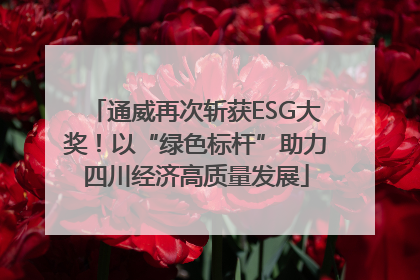 通威再次斩获ESG大奖！以“绿色标杆”助力四川经济高质量发展