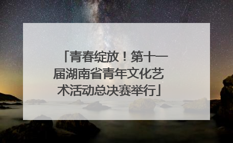 青春绽放！第十一届湖南省青年文化艺术活动总决赛举行