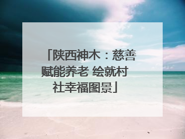 陕西神木：慈善赋能养老 绘就村社幸福图景
