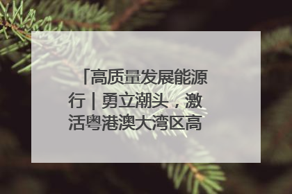 高质量发展能源行｜勇立潮头，激活粤港澳大湾区高质量发展动力源