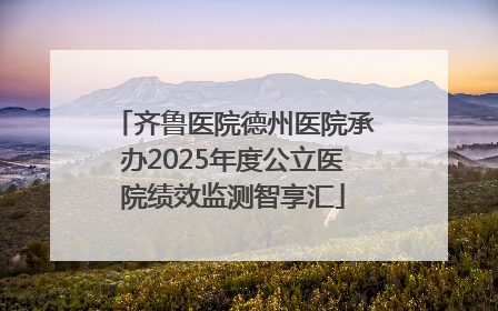 齐鲁医院德州医院承办2025年度公立医院绩效监测智享汇