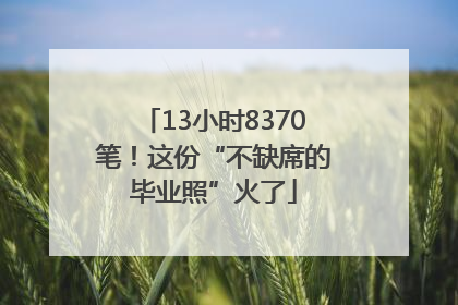 13小时8370笔！这份“不缺席的毕业照”火了
