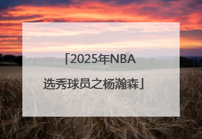 2025年NBA选秀球员之杨瀚森