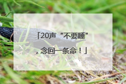 20声“不要睡”，念回一条命！